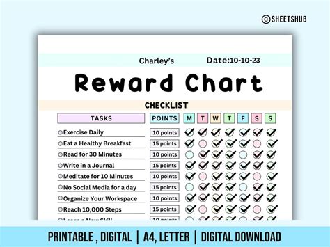 MARCH REWARDS CHECKLIST .
